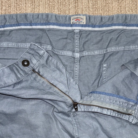 Faherty Blue Pants Men’s Size 42 Stretch Cotton Linen - Picture 2 of 13